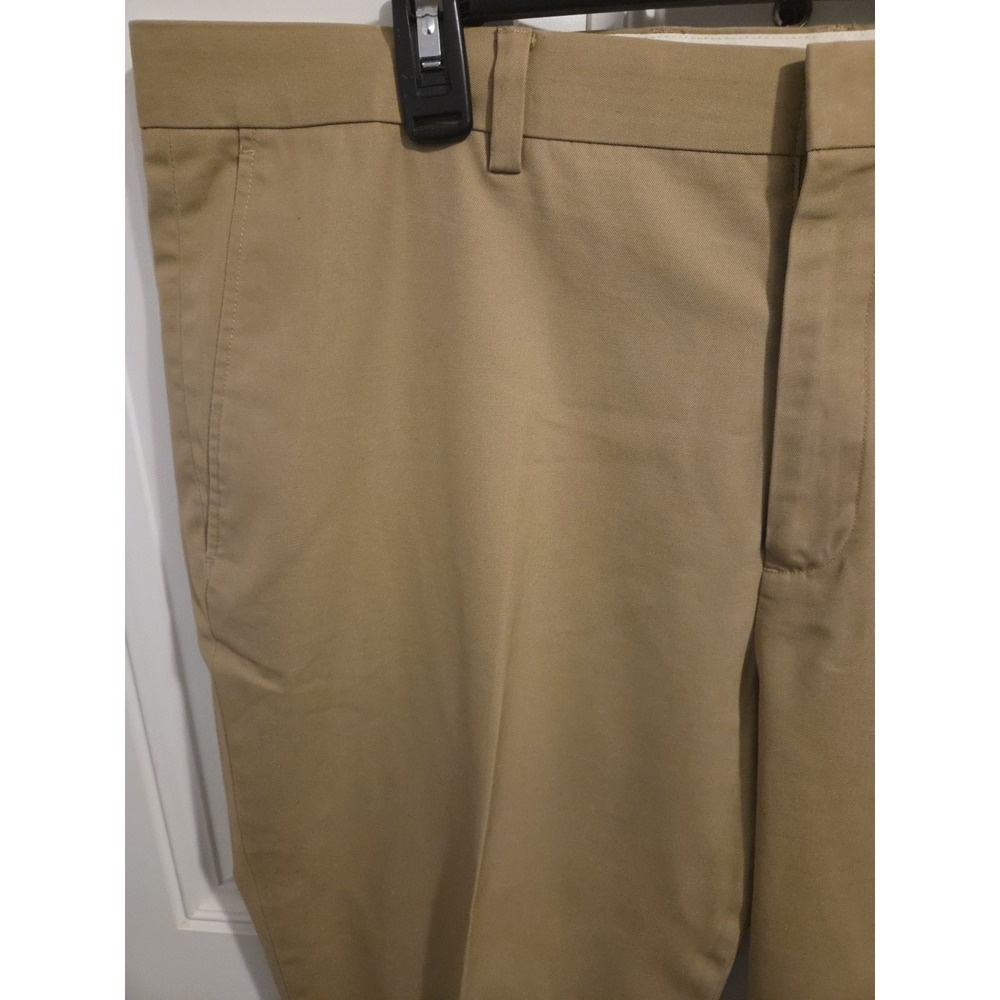 Alan Flusser Pants Men 38 x 30 Tan Flat Front Khaki Trousers Casual Professional - Picture 2 of 5